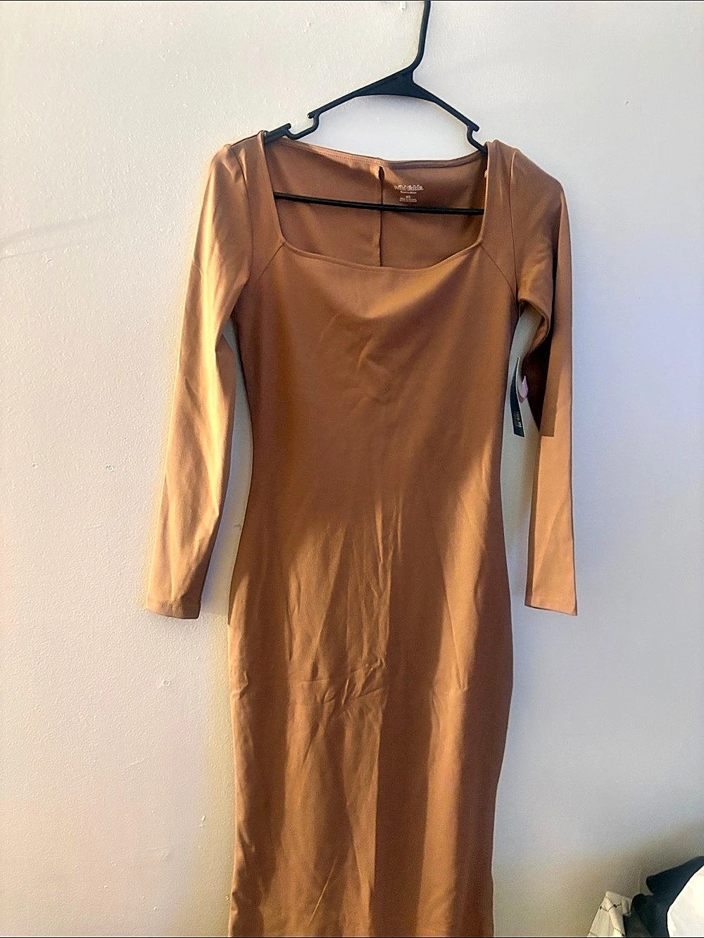 Wild Fable Long Sleeve ButterBliss Maxi Bodycon Dress Brown - Picture 2 of 2